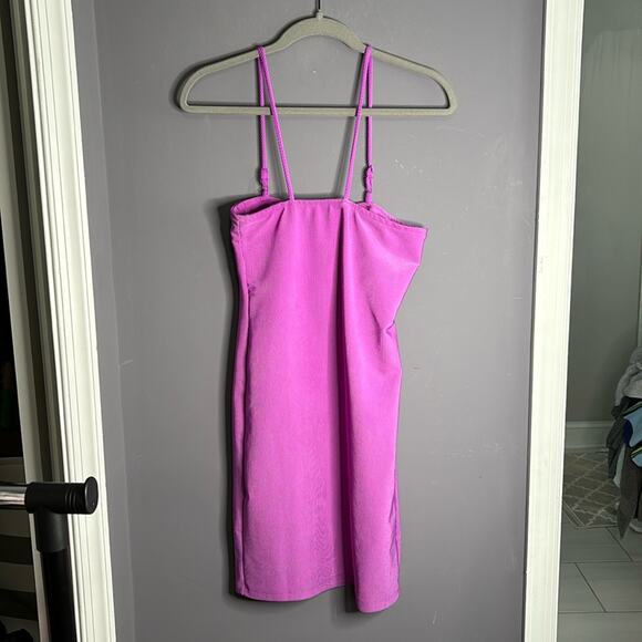 Fashion Nova Purple Ribbed Tank Dress Spaghetti Straps and Shelf Bra Size LG - Picture 8 of 8